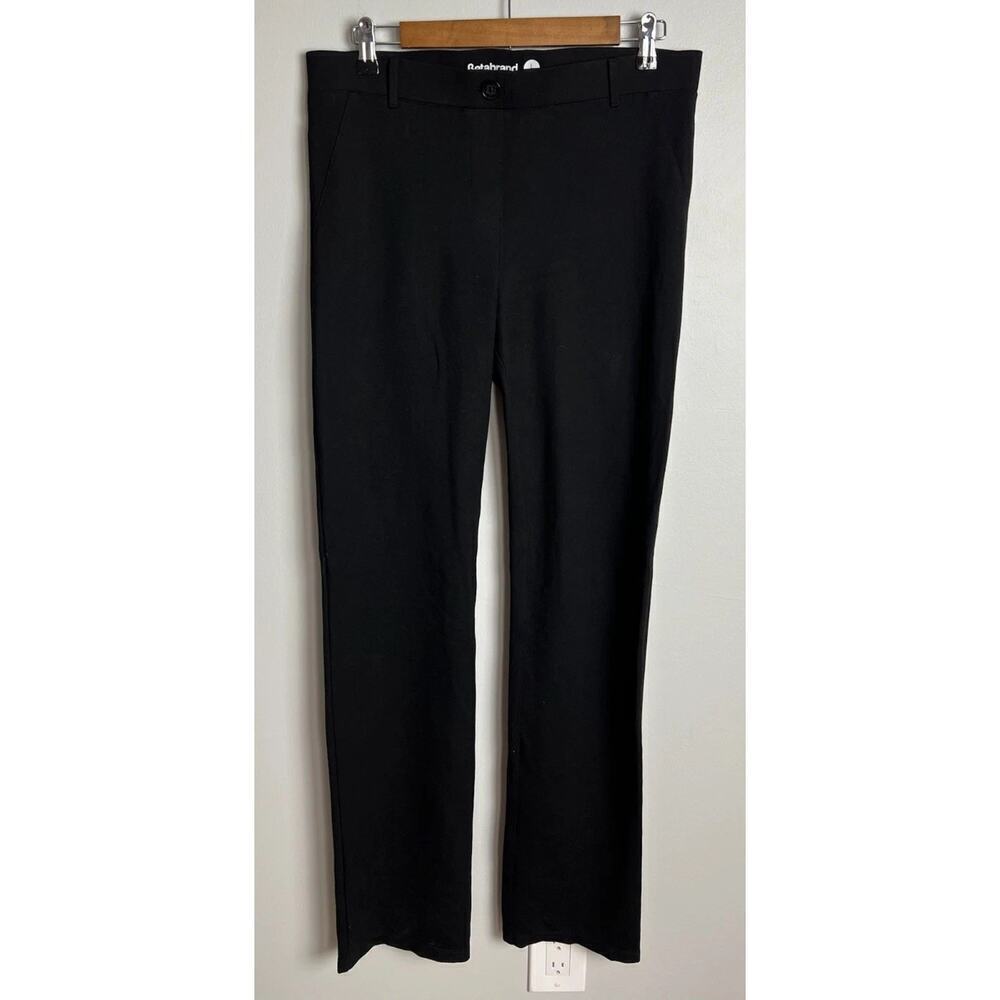 Betabrand Classic Dress Pant Yoga Pants Black Stretch Straight Size Large Long